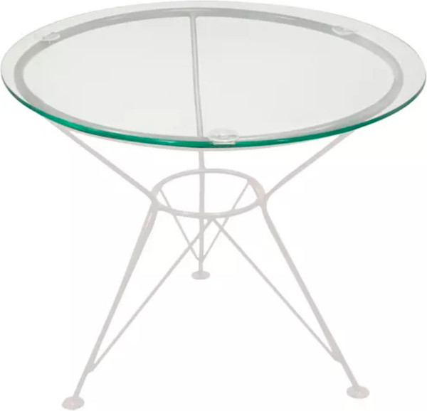 Изображение товара Стол садовый M-Group Ракушка со стеклом / 19150100 (белый без ротанга)