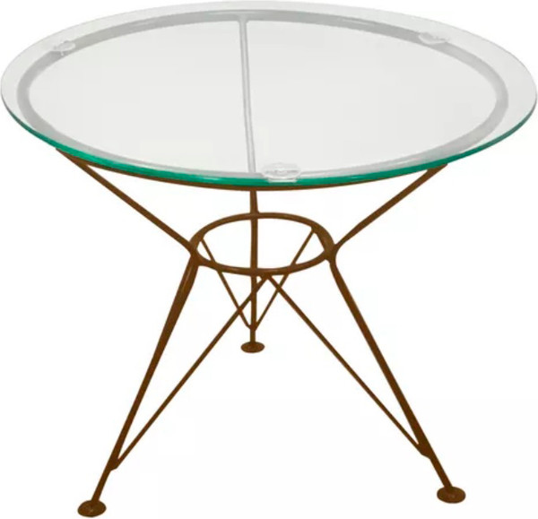 Изображение товара Стол садовый M-Group Ракушка со стеклом / 19150200 (коричневый без ротанга)