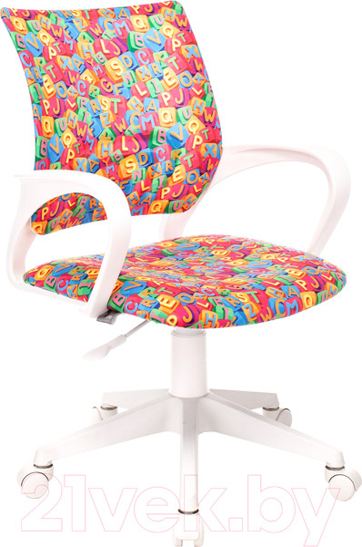 Изображение товара Кресло детское Бюрократ Burokids 1W / 1920557 (мультиколор алфавит/пластик белый)
