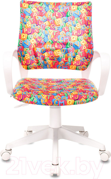 Изображение товара Кресло детское Бюрократ Burokids 1W / 1920557 (мультиколор алфавит/пластик белый)