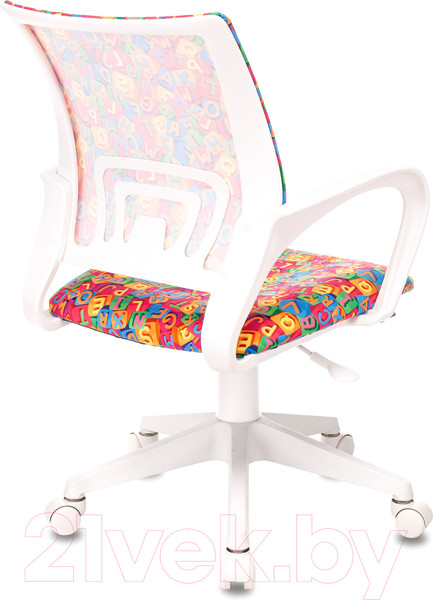 Изображение товара Кресло детское Бюрократ Burokids 1W / 1920557 (мультиколор алфавит/пластик белый)