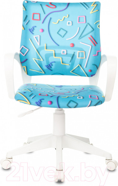 Изображение товара Кресло детское Бюрократ Burokids 1W / 1920811 (голубой Sticks 06/пластик белый)