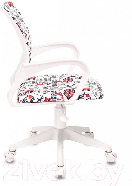 Изображение товара Кресло детское Бюрократ Burokids 1W / 1920815 (мультиколор красные губы/пластик белый)