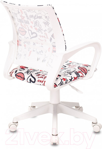 Изображение товара Кресло детское Бюрократ Burokids 1W / 1920815 (мультиколор красные губы/пластик белый)