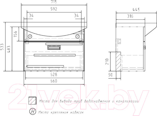 Изображение товара Тумба под умывальник Volna Joli 70.1Y Балтика (подвесная)