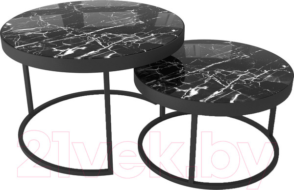 Изображение товара Журнальный столик Stolline Эрвин (черный/черный мрамор)