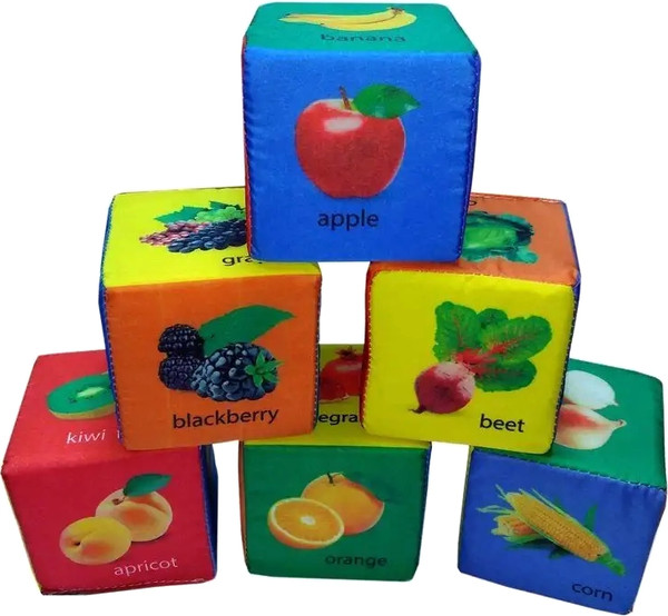 Изображение товара Развивающий игровой набор Учитель-Канц Кубики. Фрукты, овощи и ягоды по-английски / 4630075870220