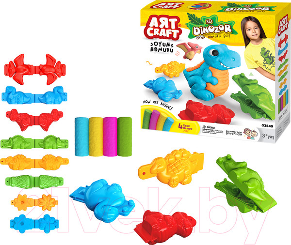 Изображение товара Набор для лепки Aяt Craft 3D Динозавры 03549/ОР