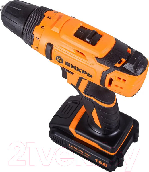 Изображение товара Аккумуляторная дрель-шуруповерт Вихрь ДА-16Л-2КА (72/14/49)