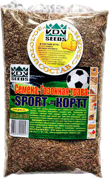 Изображение товара Семена газонной травы VDV Seeds Sport-кортт (500г)