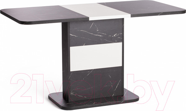 Изображение товара Обеденный стол Tetchair Smart 105-140x68.6х75 (мрамор блэк роял/белый)