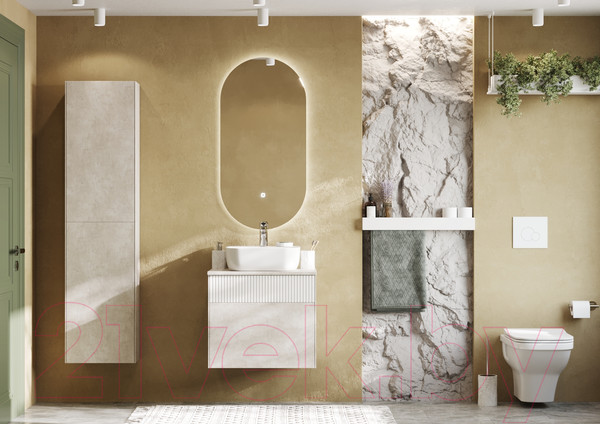 Изображение товара Шкаф-полупенал для ванной Акватон Марбл Слэйт (1A276403MH8A0)