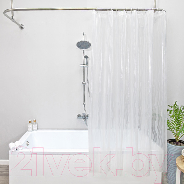 Изображение товара Шторка-занавеска для ванны Вилина Кристалл Peva. Водопад / 7179-10017-1 (180x180, прозрачный)