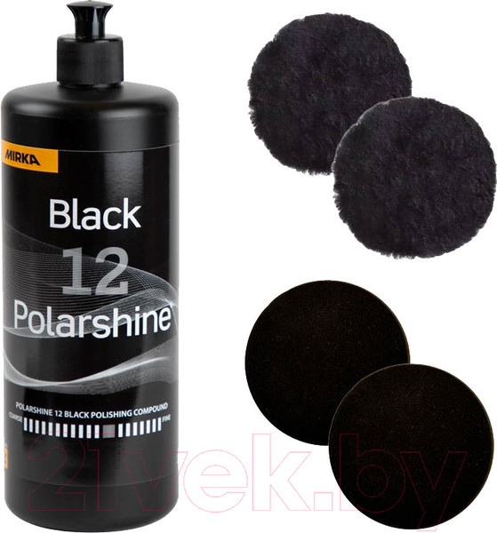 Изображение товара Полировальная паста Mirka Polarshine 12 с дисками / BMRU4521 (1л, 4шт)