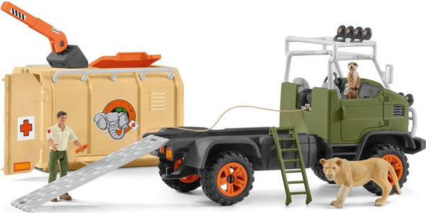 Изображение товара Игровой набор Schleich Большой ветеринарный спасательный грузовик / 42475