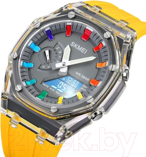 Изображение товара Часы наручные унисекс Skmei 2100 (желтый)