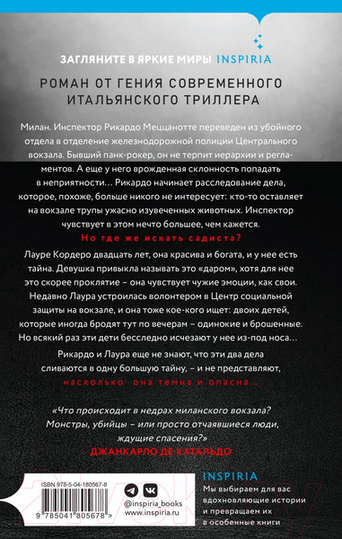 Изображение товара Книга Inspiria Миланский вокзал (Де Микелис Я.)