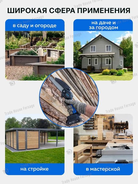 Изображение товара Пила цепная аккумуляторная Forsage F-WT03156(56460)