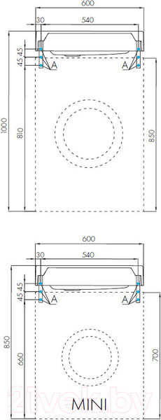 Изображение товара Умывальник Акватон Рейн 60 (1A72103KRW210)