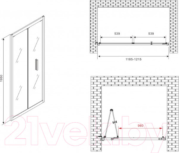 Изображение товара Душевая дверь Abber Sonnenstrand AG07120B