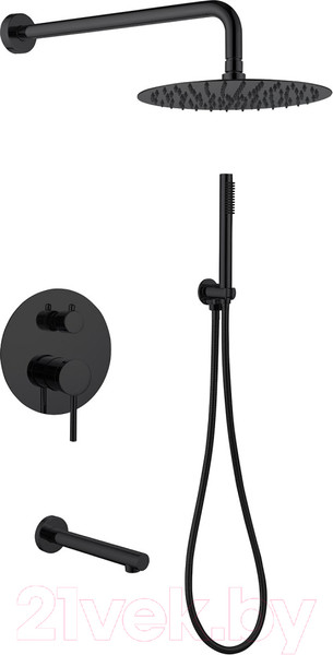 Изображение товара Душевая система со смесителем Abber Emotion AF8817B (черный матовый)