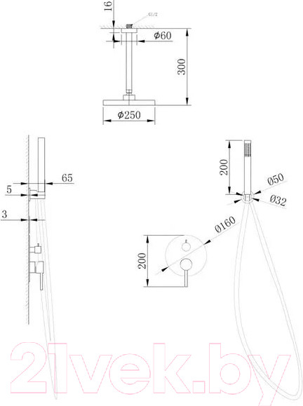Изображение товара Душевая система со смесителем Abber Emotion AF8821 (хром)