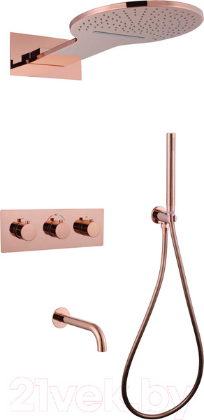 Изображение товара Душевая система со смесителем Abber Wasser Kreis AF8150RG (розовое золото)