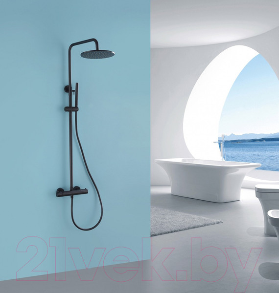 Изображение товара Душевая система со смесителем Abber Wasser Kreis AF8160B (черный матовый)