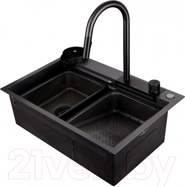 Изображение товара Мойка кухонная Abber Wasser Kreis AF2194B (черный матовый)