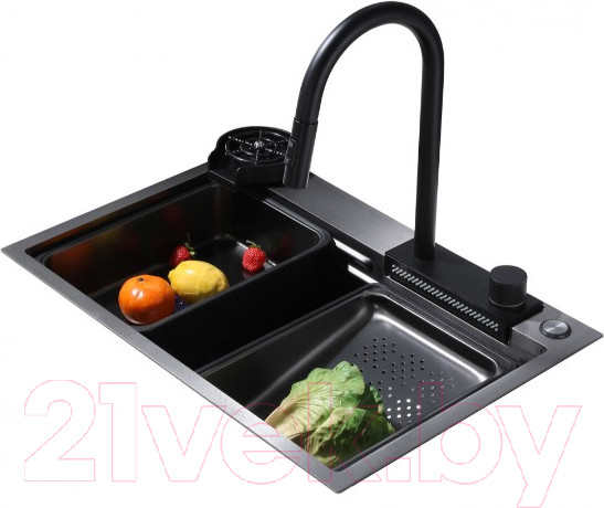 Изображение товара Мойка кухонная Abber Wasser Kreis AF2194B (черный матовый)