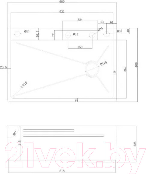 Изображение товара Мойка кухонная Abber Wasser Kreis AF2194NG (никель)
