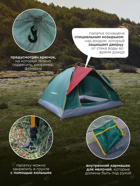 Изображение товара Палатка ForceKraft FK-СAMP-2(56321)
