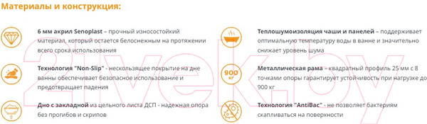 Изображение товара Ванна акриловая Radomir Прованс 170х80 / 1-01-0-0-1-192