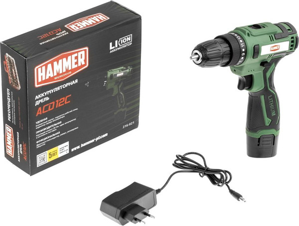 Изображение товара Аккумуляторная дрель-шуруповерт Hammer ACD12C