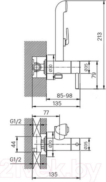 Изображение товара Гигиенический душ со смесителем Milardo 001SBR0M08