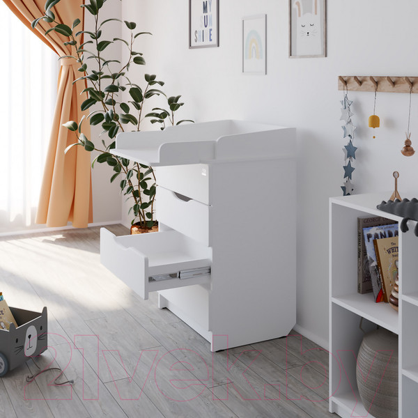 Изображение товара Комод пеленальный Атон Сириус Wood 604 ПВХ (белый аляска)