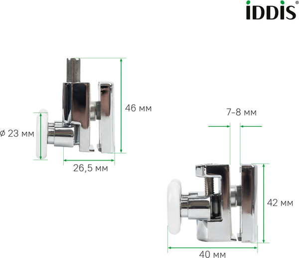 Изображение товара Ролики для душевой кабины IDDIS 966D23C8DZ