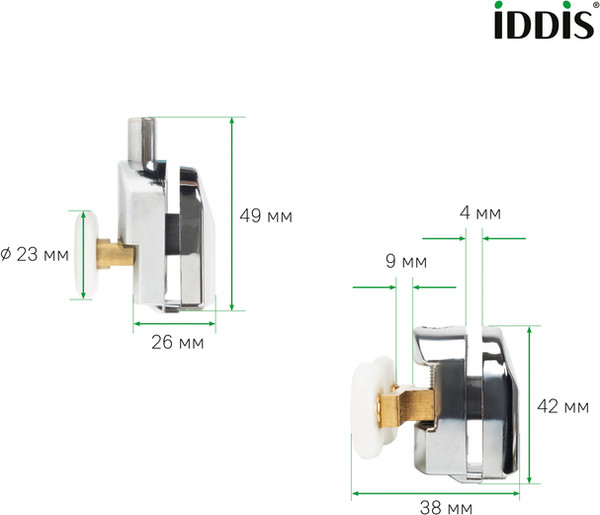Изображение товара Ролики для душевой кабины IDDIS 966M23C4DZ