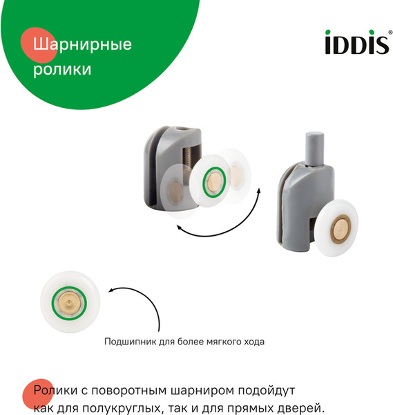 Изображение товара Ролики для душевой кабины IDDIS 966S23GR4DZ