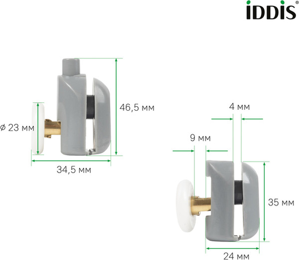 Изображение товара Ролики для душевой кабины IDDIS 966S23GR4DZ