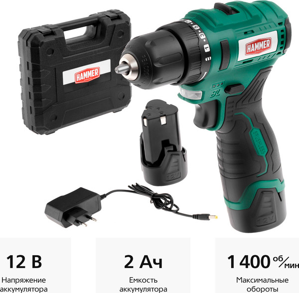 Изображение товара Аккумуляторная дрель-шуруповерт Hammer ACD12BL