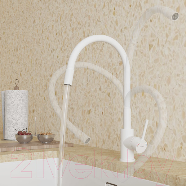 Изображение товара Смеситель Milardo Meal M01WT0FM05 (белый матовый)