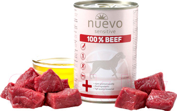 Изображение товара Влажный корм для собак Nuevo Sensitive Beef / 95151 (400г)