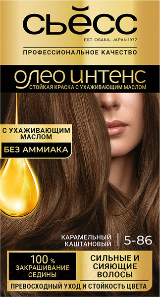 Изображение товара Крем-краска для волос Сьёсс Oleo Intense стойкая 5-86 (карамельный каштановый)