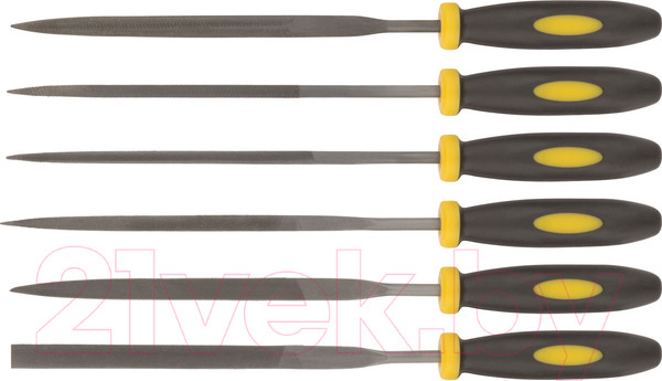 Изображение товара Набор надфилей FIT Прорезиненная ручка / 42172 (6шт)