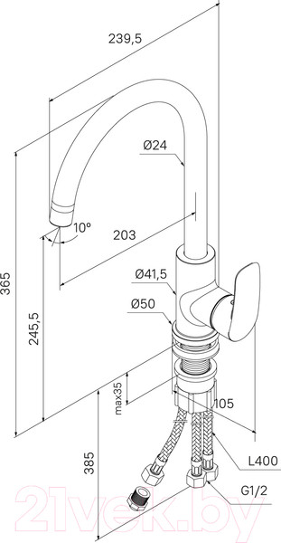 Изображение товара Смеситель Milardo Rora RORBNFJM05 (сатин)