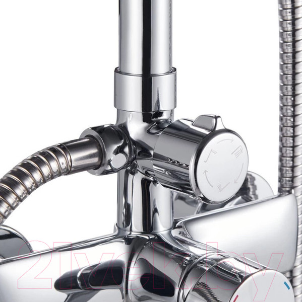 Изображение товара Душевая система со смесителем Milardo Stripe STRSB1FM06 (с верхним душем)