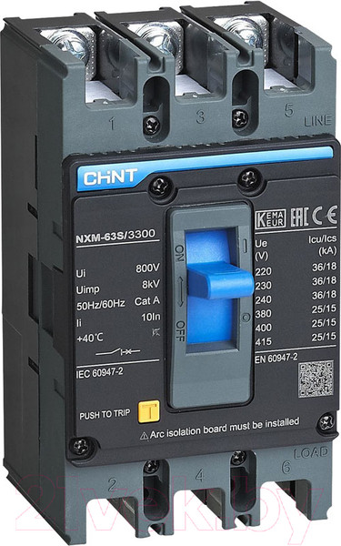 Изображение товара Выключатель автоматический Chint NXM-63S/3P 32A 25кА (R) / 205886