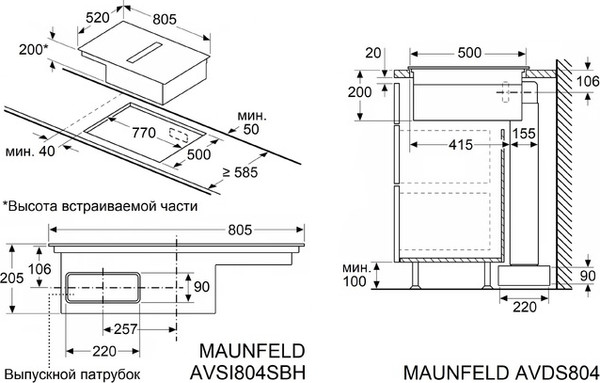 Изображение товара Индукционная варочная панель Maunfeld AVSI804SBH