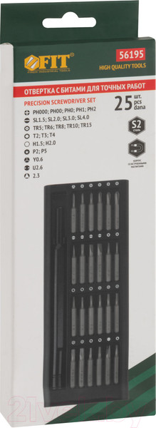 Изображение товара Отвертка FIT С битами для точных работ / 56195